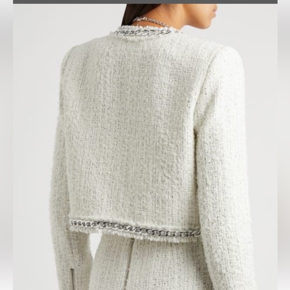Alice + Olivia Zeta Cropped Box Jacket with Chain Trim - Picture 2 of 9
